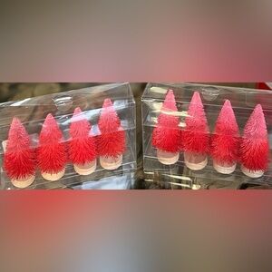 ‼️RARE‼️🎸SPRITZ🎸🔥NWT🔥4” Bottle Brush Red/Pink Ombré Decor Trees—(8)